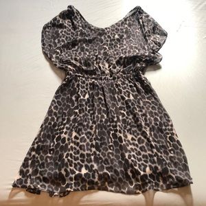 Gray and black leopard print dress